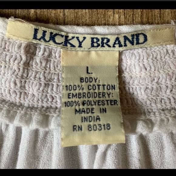 Lucky Brand Smocked Stitched Top - Picture 5 of 5
